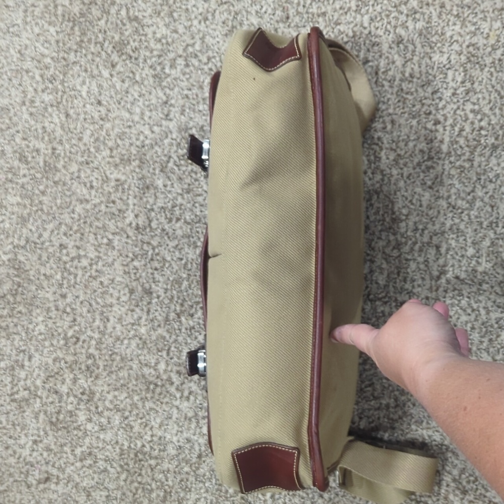 Hartmann briefcase tan canvas and brown leather Hudson collection - Picture 4 of 11